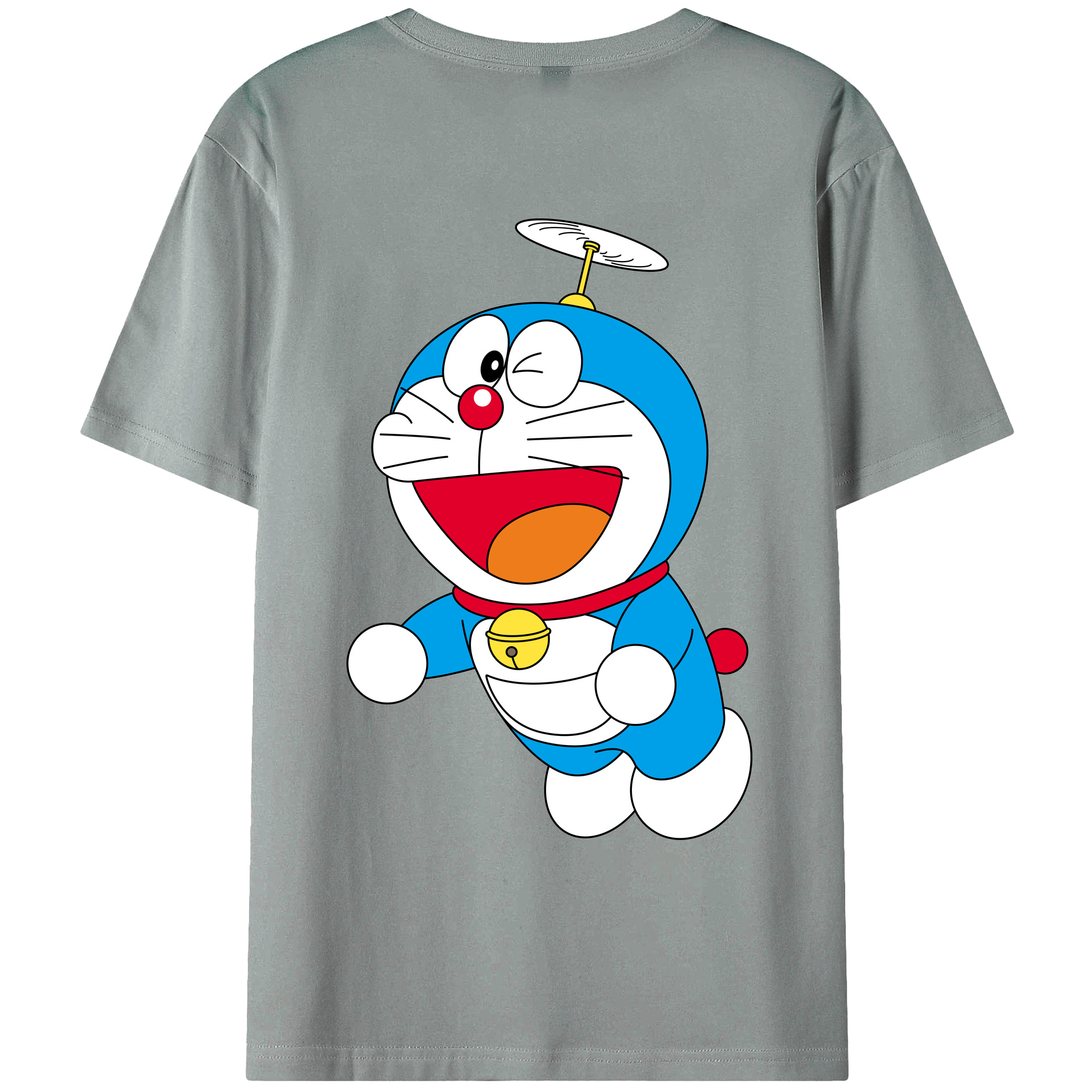（画像用） ドラえもん Doraemon 綿100％ メンズ半袖Tシャツ（バックプリント） 通気性